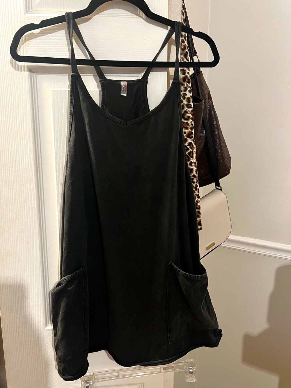 Size Small FP Movement by Free People Charcoal Grey Romper With inside slip